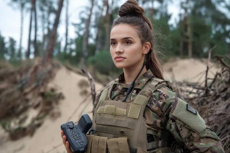 Военнослужащая ВСУ Елена Савельева с позывным «Ведьма» в представлении ИИ