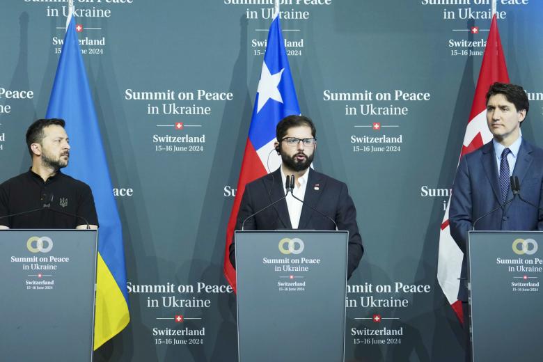 Пресс-конференция после саммита по миру в Украине на курорте Бургеншток в Оббургене, Швейцария