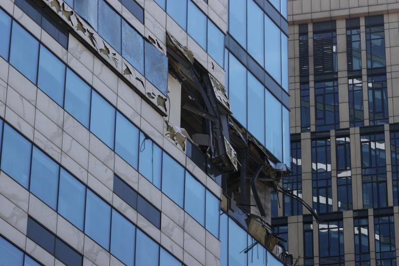 Последствия взрывов в зданиях «Москва-Сити»