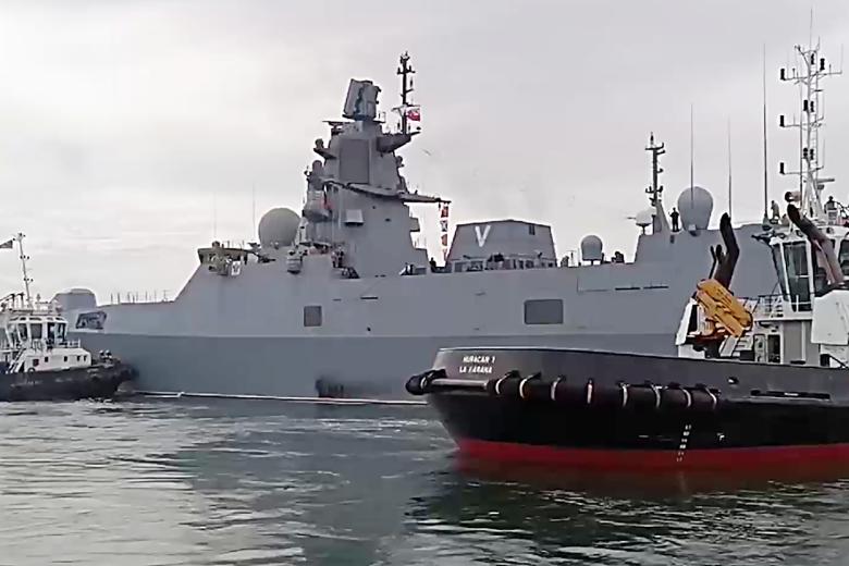 Фрегат «Адмирал Горшков» прибывает в порт Гаваны в составе группы кораблей Военно-морского флота (ВМФ) России