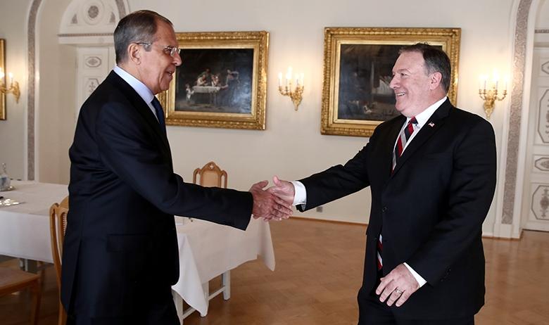 Министр иностранных дел России Сергей Лавров и госсекретарь США Майк Помпео