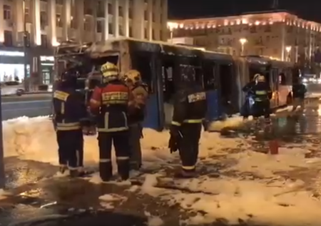 Мосгортранс прокомментировал ЧП с горящим автобусом на Тверской