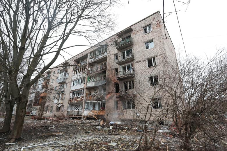 Жилой дом, поврежденный в результате чрезвычайного происшествия