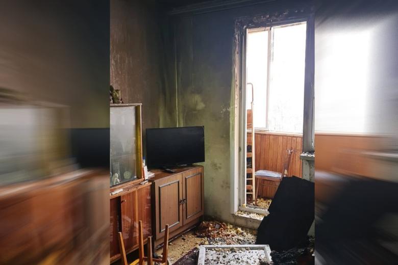 Последствия пожара в  жилом доме на ул. Маршала Тухачевского