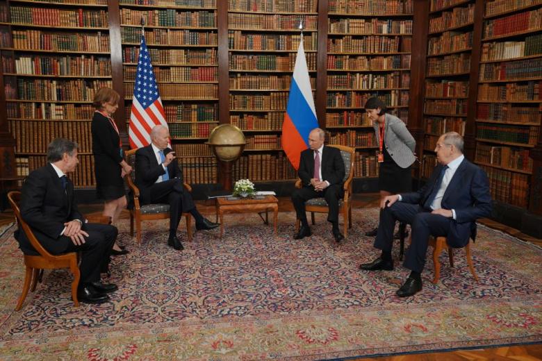 Встреча президента России Владимира Путина и американского лидера Джо Байдена