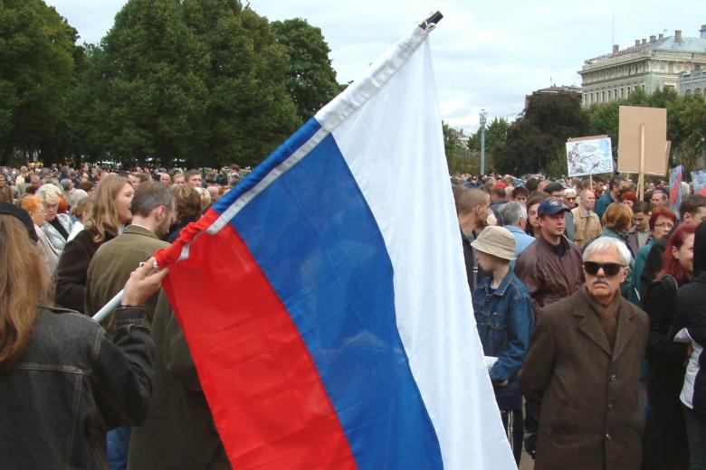 Массовая акция протеста в Латвии
