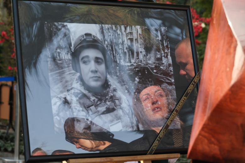 Прощание с военным корреспондентом Александром Федорчаком в Симферополе