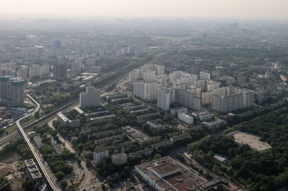 Вид на Москву с высоты птичьего полёта