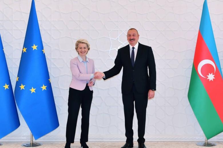 Президент Азербайджана Ильхам Алиев и глава Еврокомиссии Урсула Фон дер Ляйен