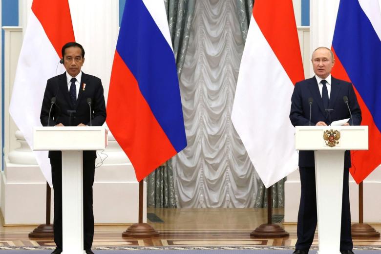 По завершении российско-индонезийских переговоров Владимир Путин и президент Индонезии Джоко Видодо