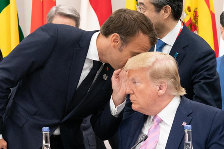 Президенты Франции и США Эммануэль Макрон и Дональд Трамп