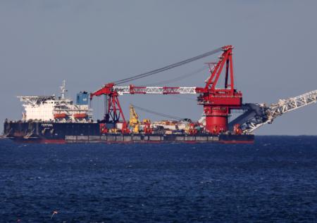 Судно «Фортуна» продолжило прокладку «Северного потока — 2» в водах Дании 