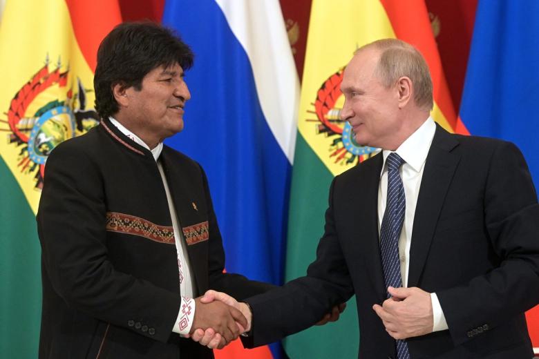 Эво Моралес и Владимир Путин