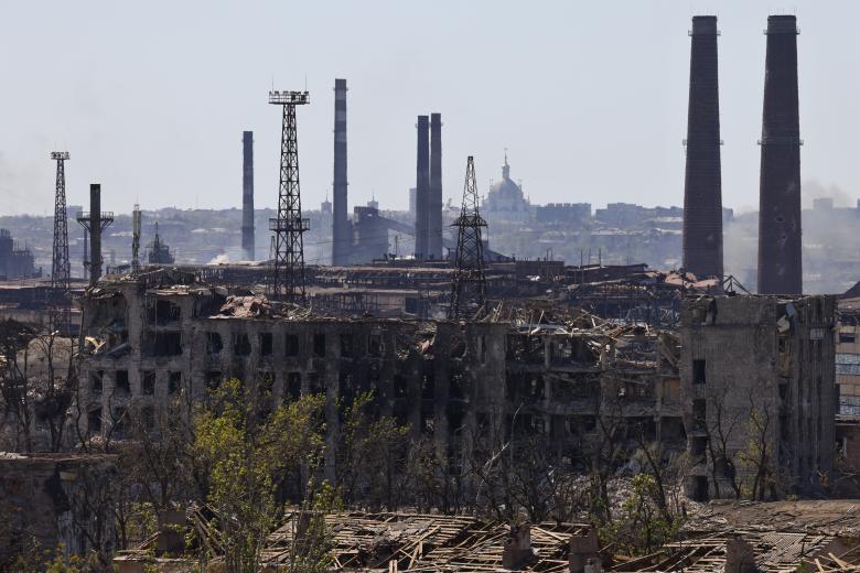 Вид на завод «Азовсталь»