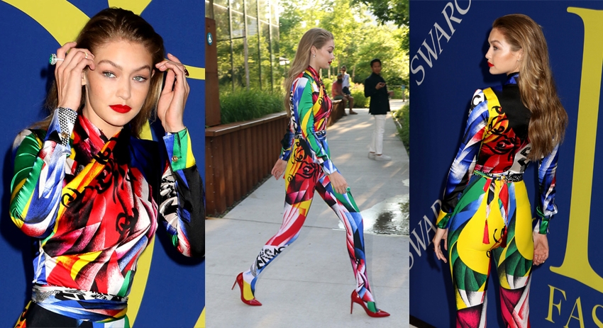 Модель Джиджи Хадид в Versace
