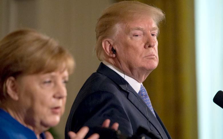 Президент США Дональд Трамп и канцлер Германии Ангела Меркель