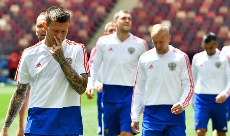Тренировка сборной России в преддверии чемпионата мира по футболу FIFA 2018 на стадионе «Лужники»