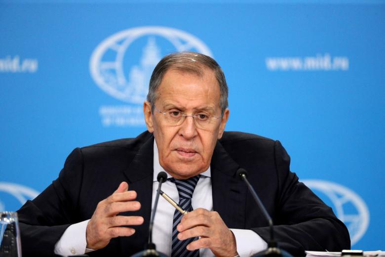 Министр иностранных дел РФ Сергей Лавров проводит пресс-конференцию по итогам 2022 года