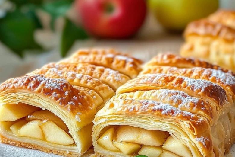 Пирожки с яблоками из слоеного теста