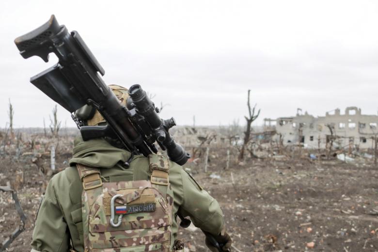 Боец ВС РФ в зоне СВО
