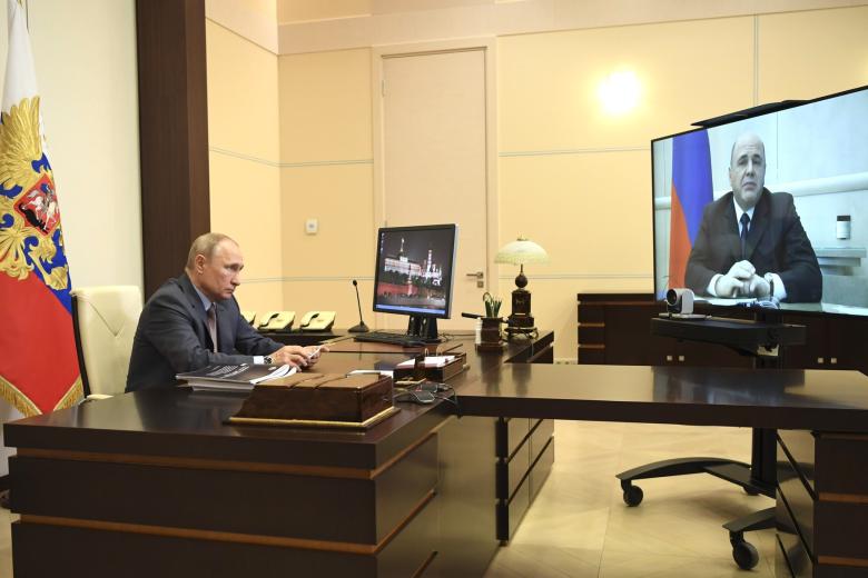 Владимир Путин на встрече с Михаилом Мишустиным