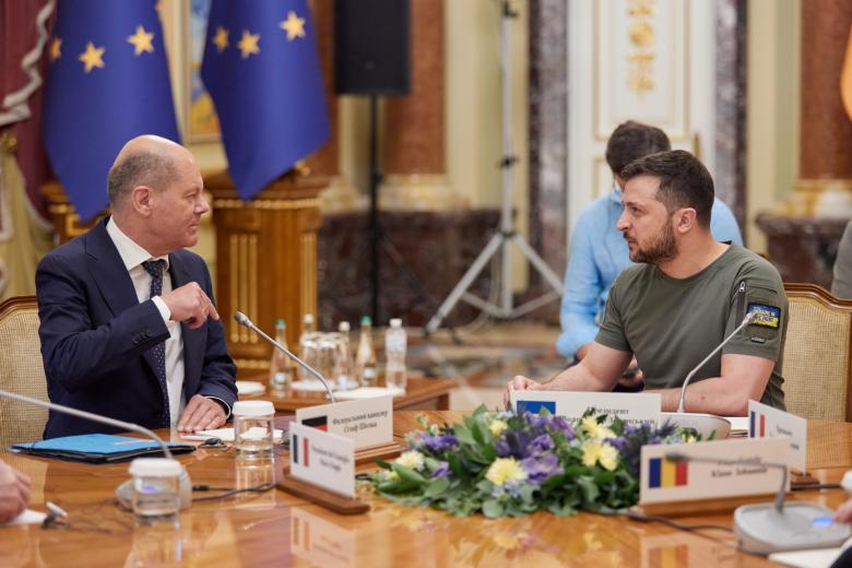 Олаф Шольц и Владимир Зеленский