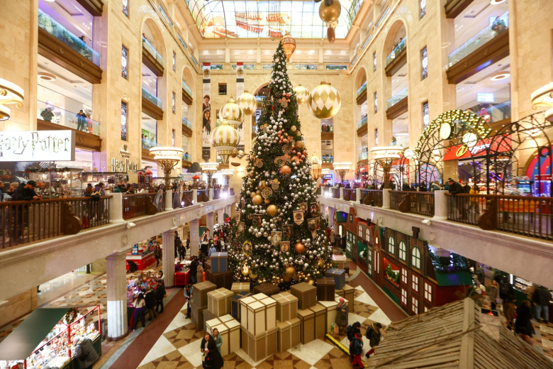 Новогоднее оформление Центрального детского магазина на Лубянке