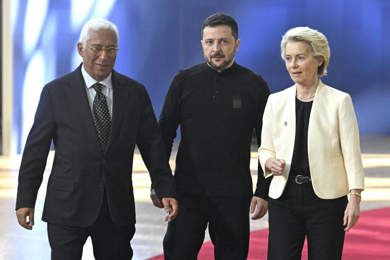 Антониу Кошта, Урсула фон дер Ляйен и Владимир Зеленский