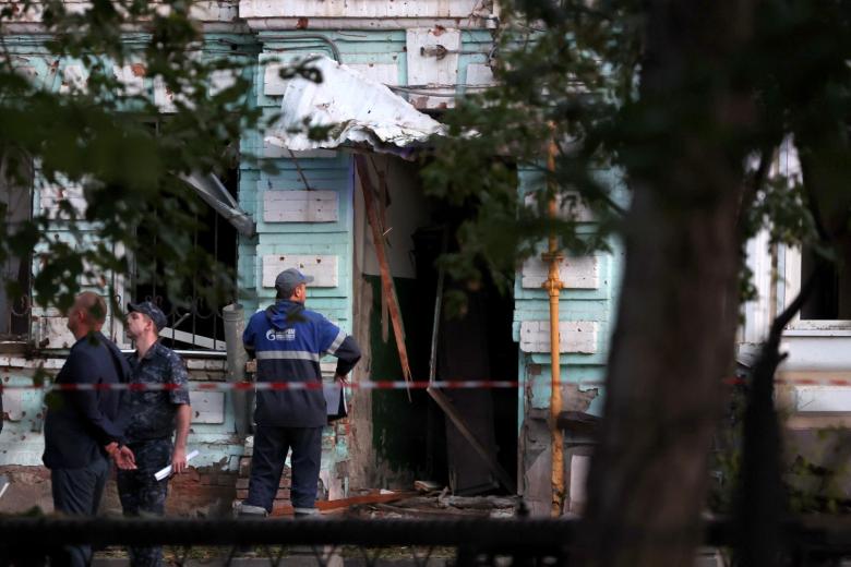 Последствия падения беспилотника в Ростове-на-Дону
