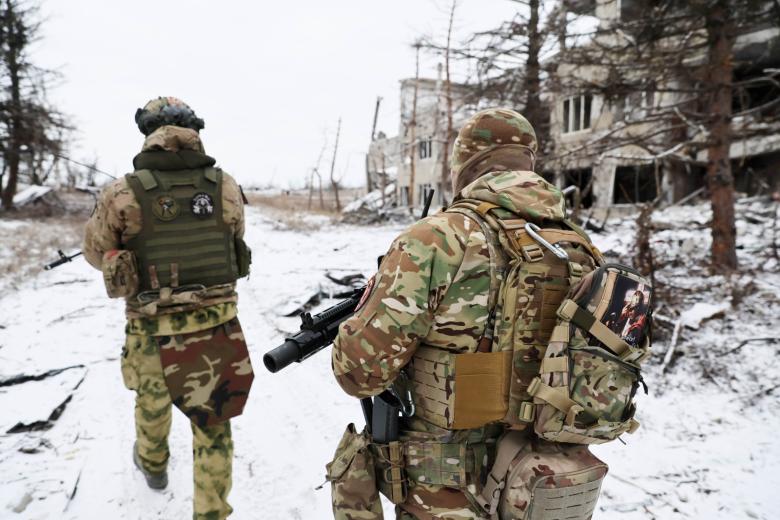 Военнослужащие ВС РФ на территории Донецкой фильтровальной станции (ДФС) под Авдеевкой.