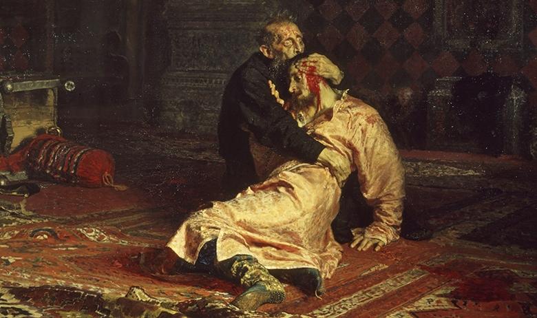 Фрагмент картины «Иван Грозный и сын его Иван...», Илья Репин, 1885 г.