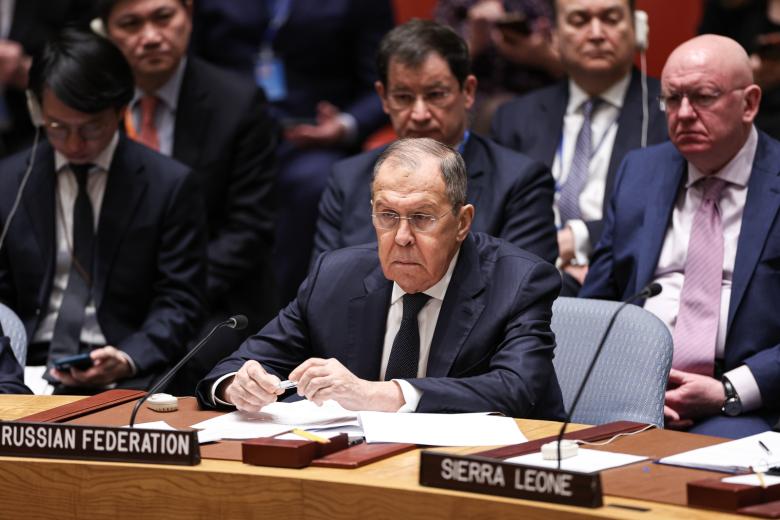 Сергей Лавров на заседании Совета Безопасности ООН по Украине