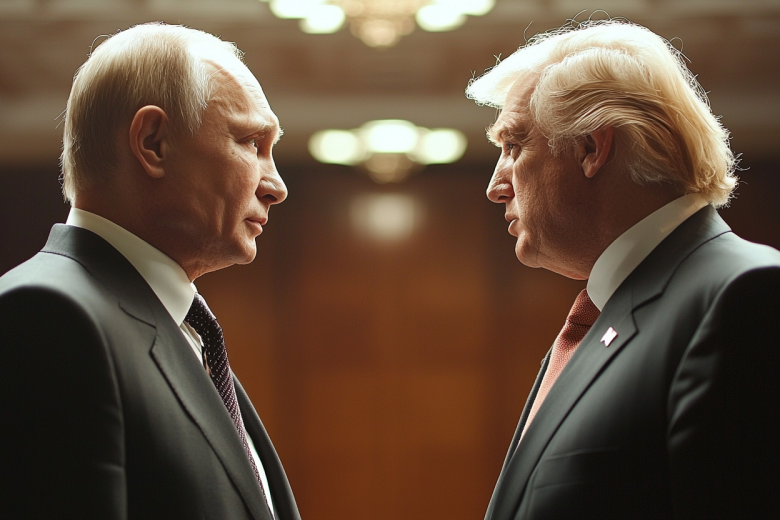 Владимир Путин и Дональд Трамп в представлении ИИ