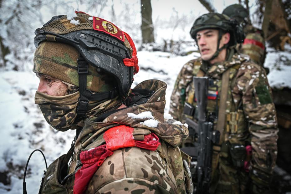 Военнослужащие батальонной тактической группы (БТГр) «Каштан» спецназа «Ахмат» в Курской области