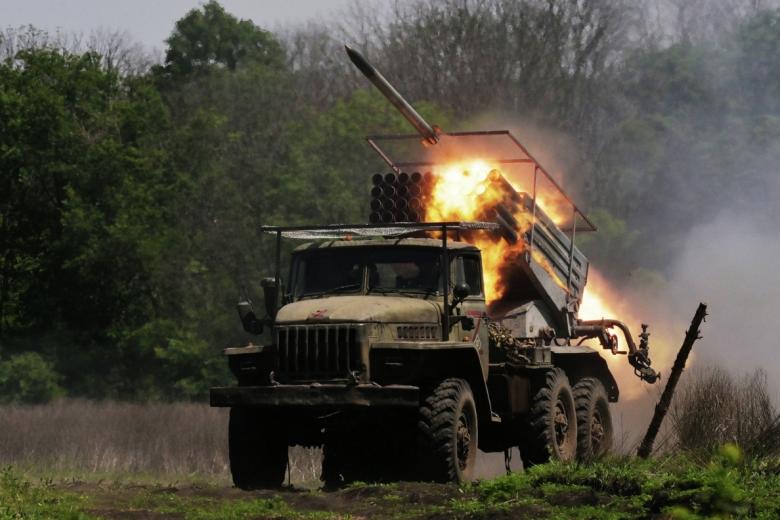 Боевая работа РСЗО «Град» ВС РФ