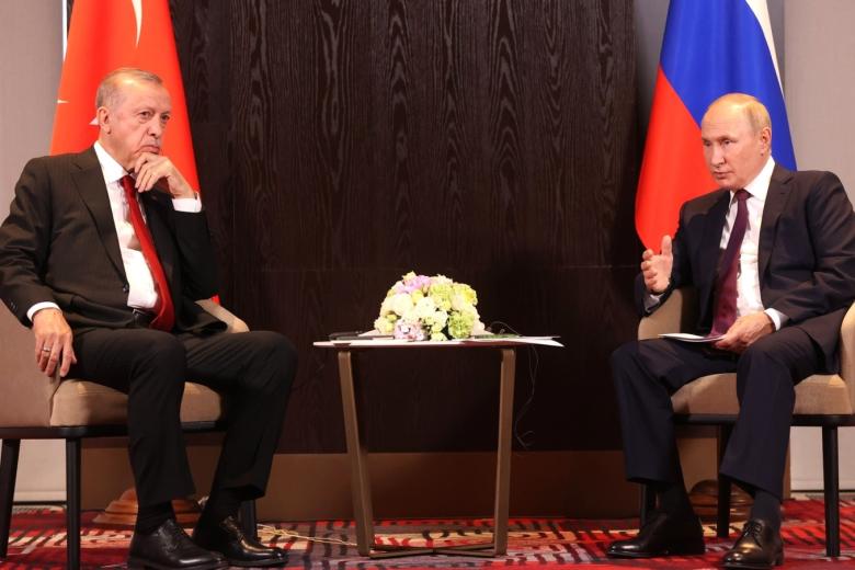 Президент РФ Владимир Путин с президентом Турецкой Республики Реджепом Тайипом Эрдоганом