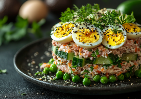 Простой салат за 10 минут! Вкусное сочетание шпрот, авокадо и яиц