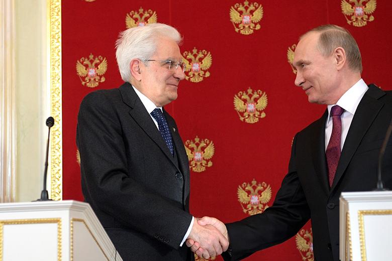 Серджо Маттарелла и Владимир Путин