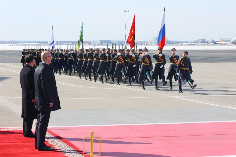 Прилет председателя КНР Си Цзиньпина в Москву