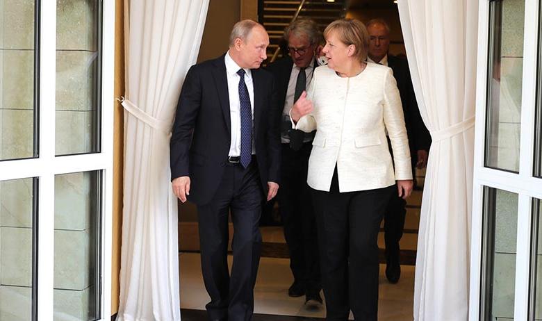Владимир Путин и Ангела Меркель