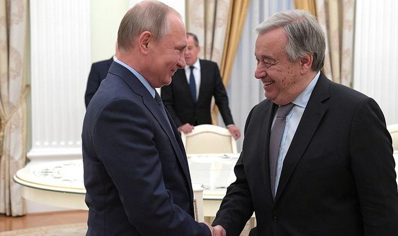 Президент РФ Владимир Путин и генсек ООН Антониу Гутерреш