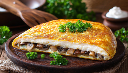 Омлет «Пуляр» с грибами и зеленью! Обалденная вкуснятина на завтрак!
