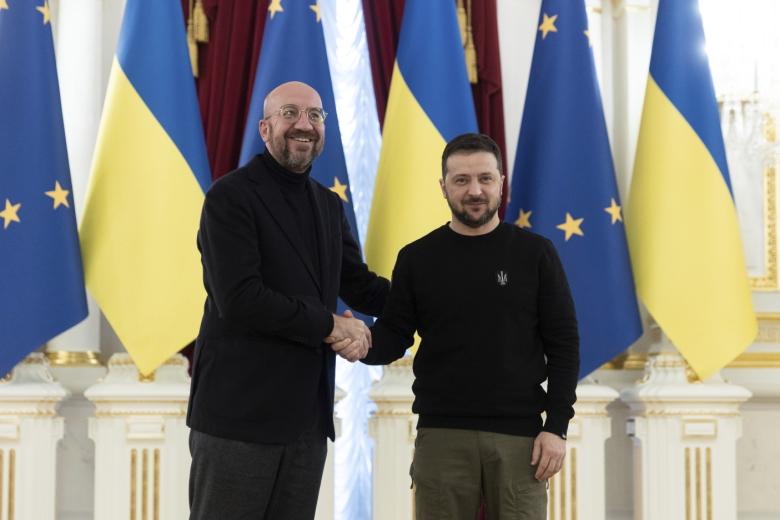 Шарль Мишель и Владимир Зеленский. 3 февраля 2023 года, Киев