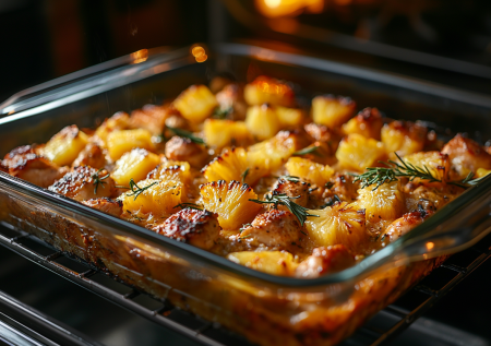 Божественная курица с ананасами под корочкой: нежная запеканка в духовке