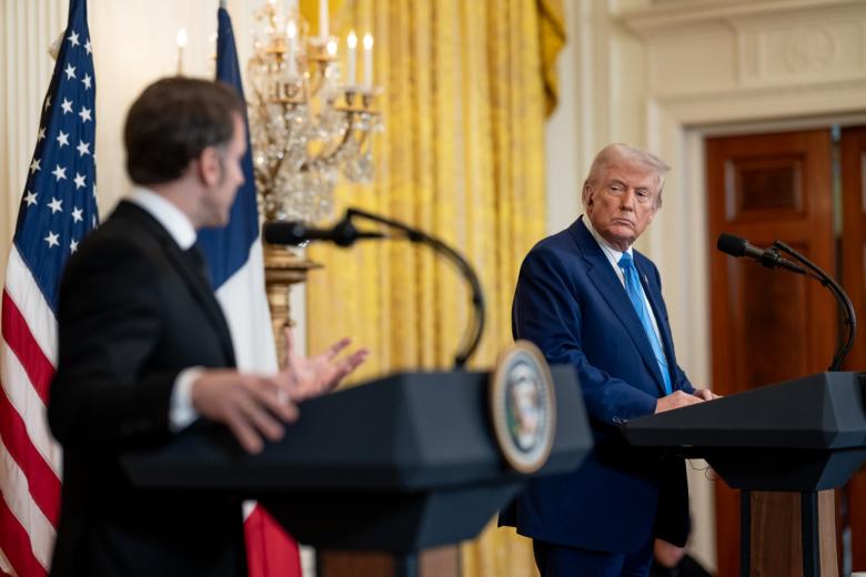 Эммануэль Макрон и Дональд Трамп