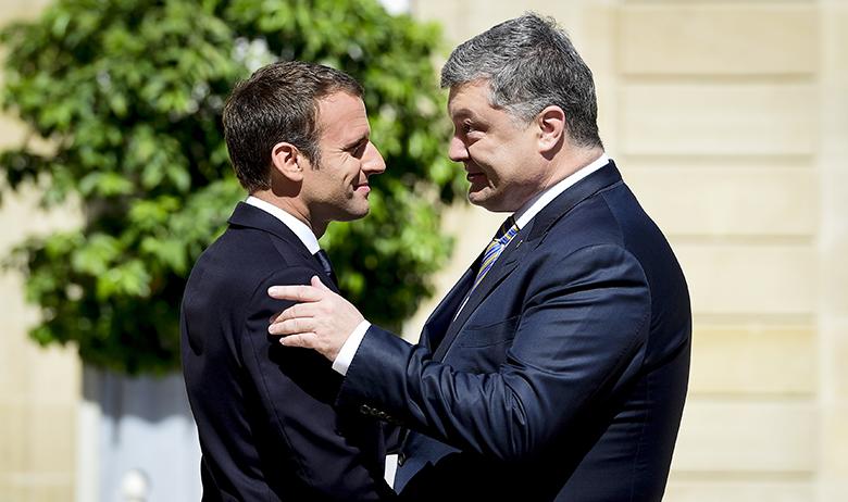 Эмманюэль Макрон и Петр Порошенко