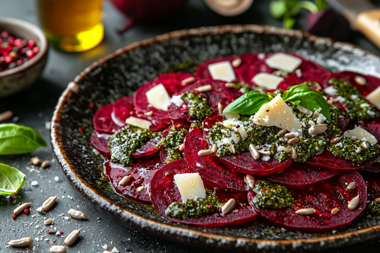 Свекла в фольге с сулугуни и песто получится очень вкусной и подойдет худеющим