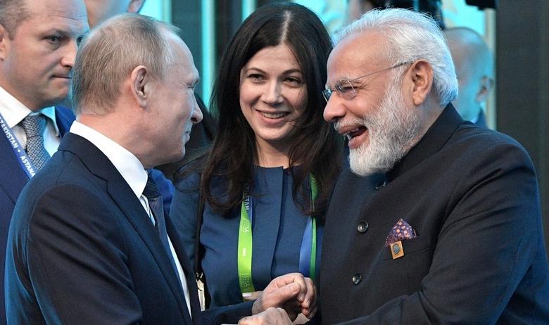 Президент РФ Владимир Путин и премьер-министр Индии Нарендру Моди