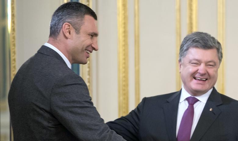 Виталий Кличко и президент Украины Пётр Порошенко
