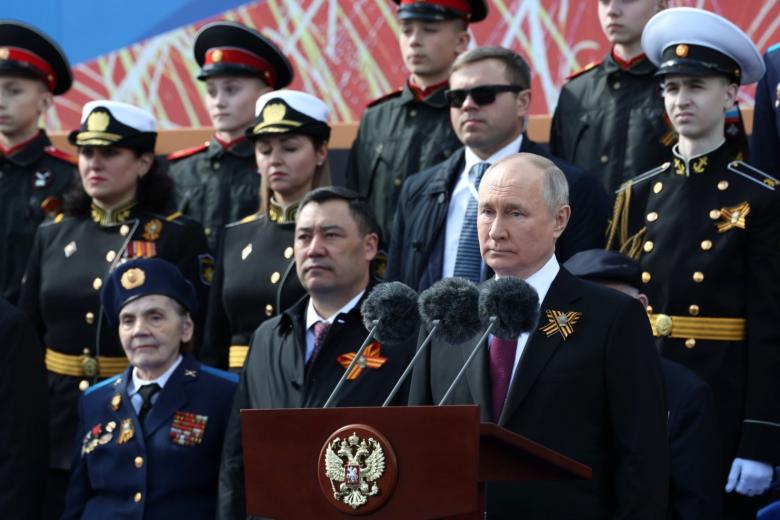 Президент РФ Владимир Путин выступает на параде в Москве, посвященном 78-й годовщине победы в Великой Отечественной войне